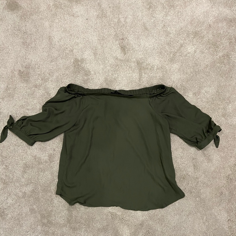 Olive green off the shoulder top